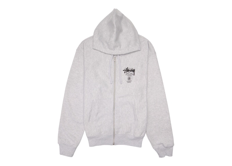 Stussy World Tour Zip Hoodie Ash Heather (FW22) メンズ - FW22 - JP