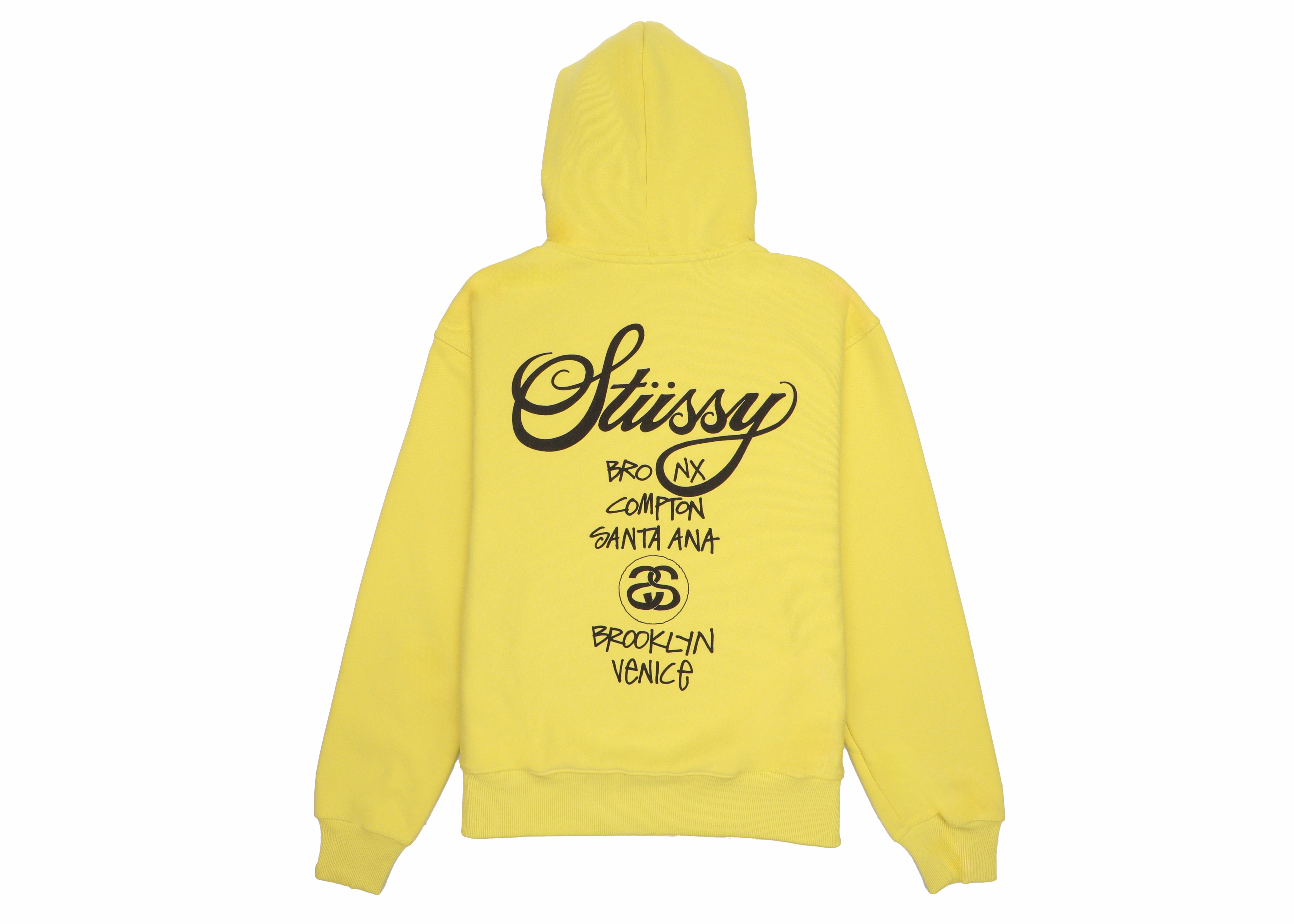 Stussy World Tour Zip Hoodie Yellow (FW22)