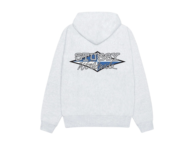 Stussy Worldwide Diamond Hoodie Ash Heather Men's - SS25 - US