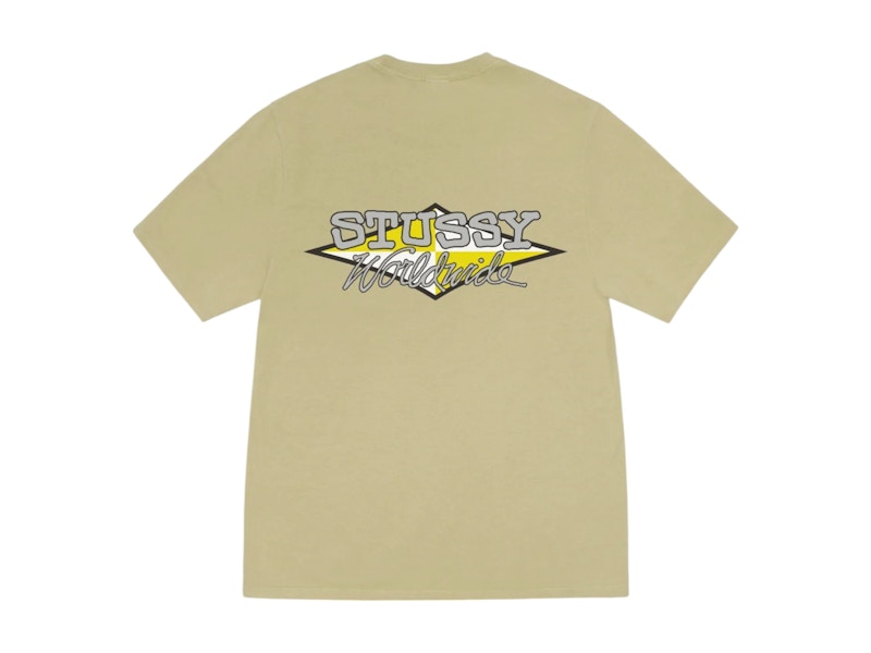 Stussy Worldwide Diamond Pigment Dyed Tee Black Men's - SS25