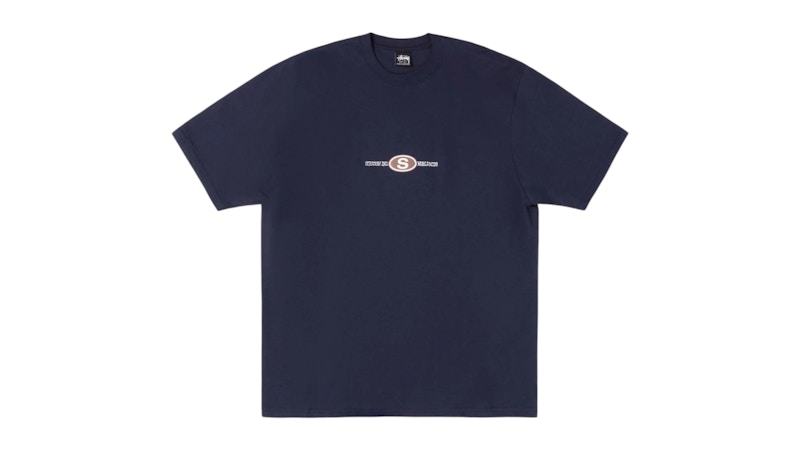 Pre-owned Stussy Men's Worldwide Dot Tee Shirt In Navy Blue