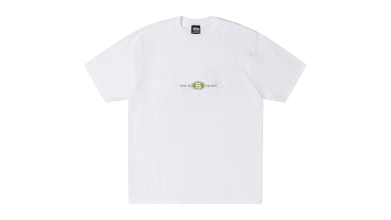 Pre-owned Stussy Men's  Worldwide Dot Tee Shirt In White