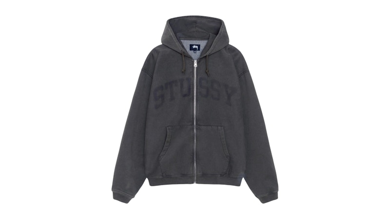 Stussy Faded Graphic Zip Hoodie Olive Men's - FW24 - US