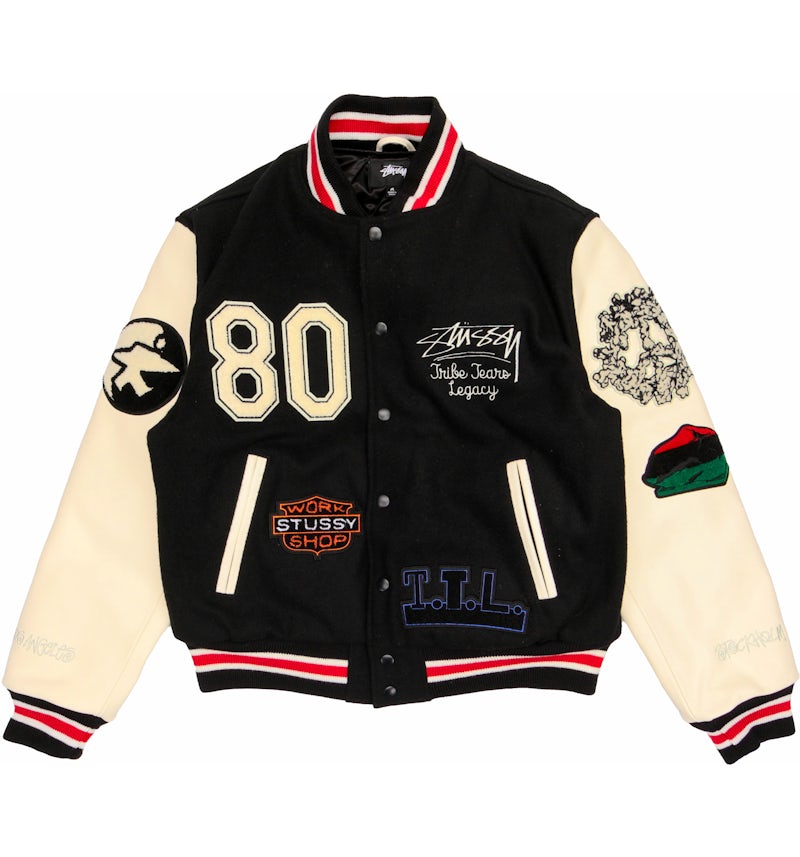 Stussy x Denim Tears X Our Legacy TTL Varsity Jacket Black/White