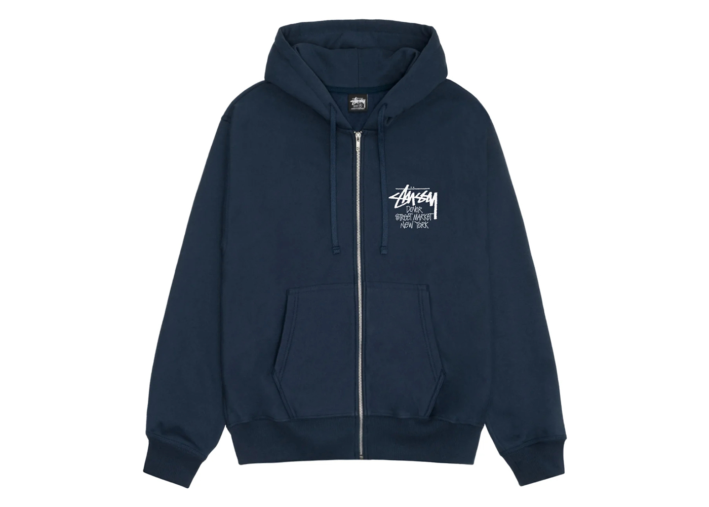 Stussy x Dover Street Market New York Zip Hoodie Navy Men's - SS24 