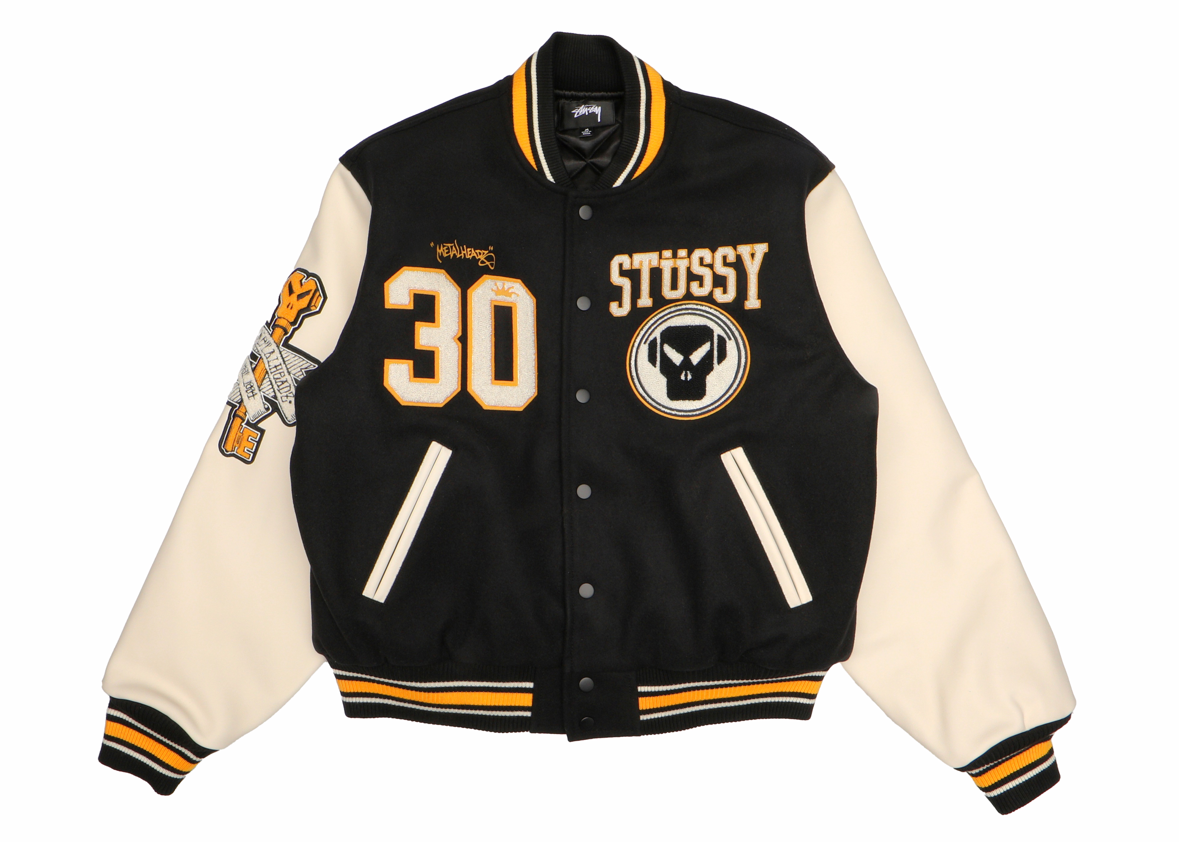 Stussy x Goldie Metalheadz 30 Varsity Jacket Black Men's - SS24 - US