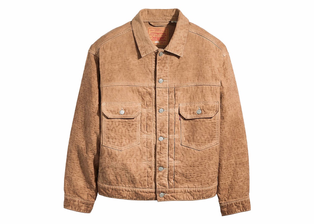 Pre-owned Stussy X Levi's Dyed Jacquard Jacket Brown