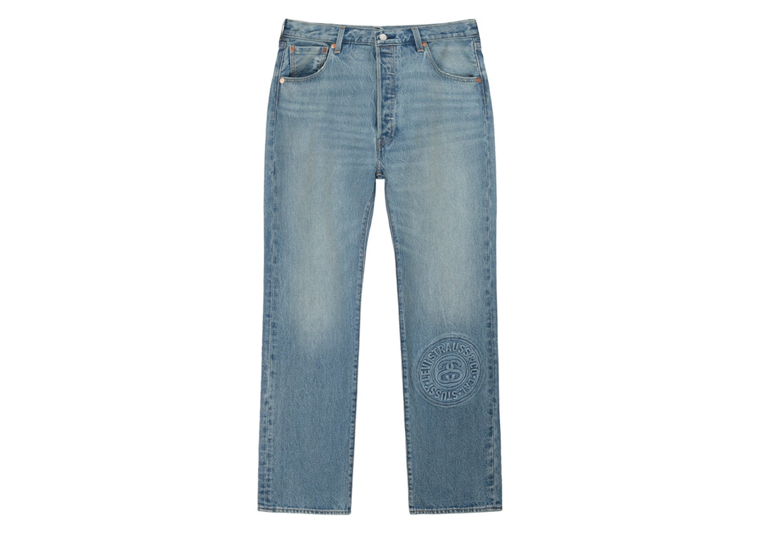 Pre-owned Stussy X Levi's Embossed 501 Jeans  Rugged-blue