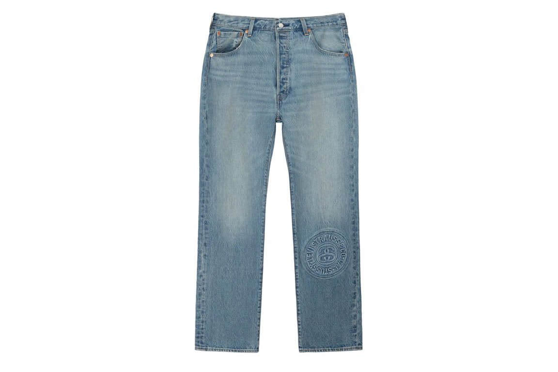Pre-owned Stussy X Levi's Embossed 501 Jeans  Rugged-blue