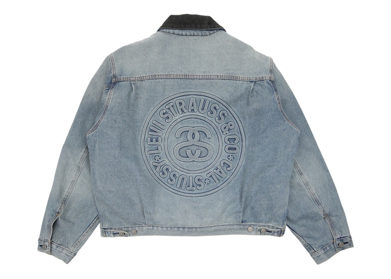 5回未満短時間のみ着用STUSSY LEVI'S EMBOSSED TRUCKER JACKET