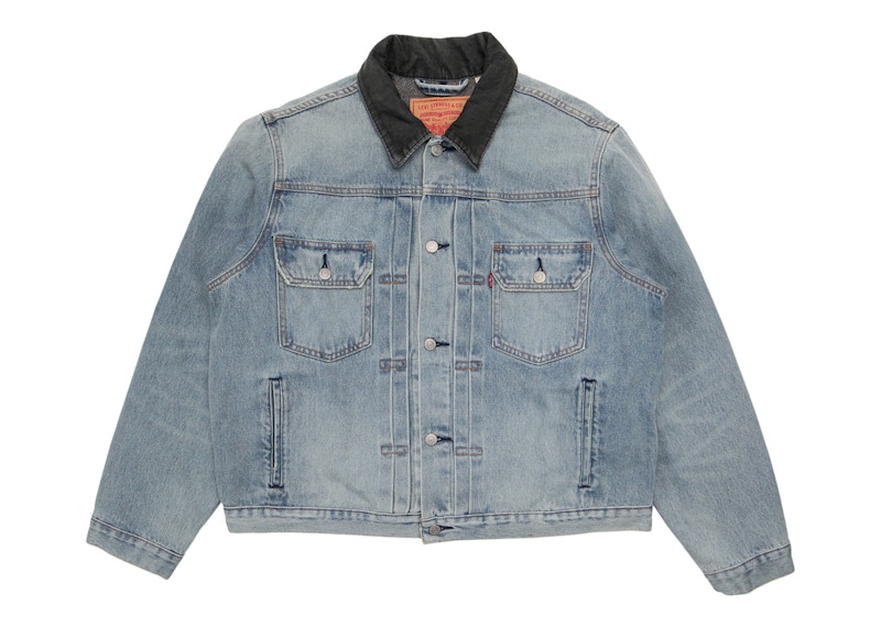 Stussy x LEVI'S Embossed Trucker Jacket - Gジャン/デニムジャケット