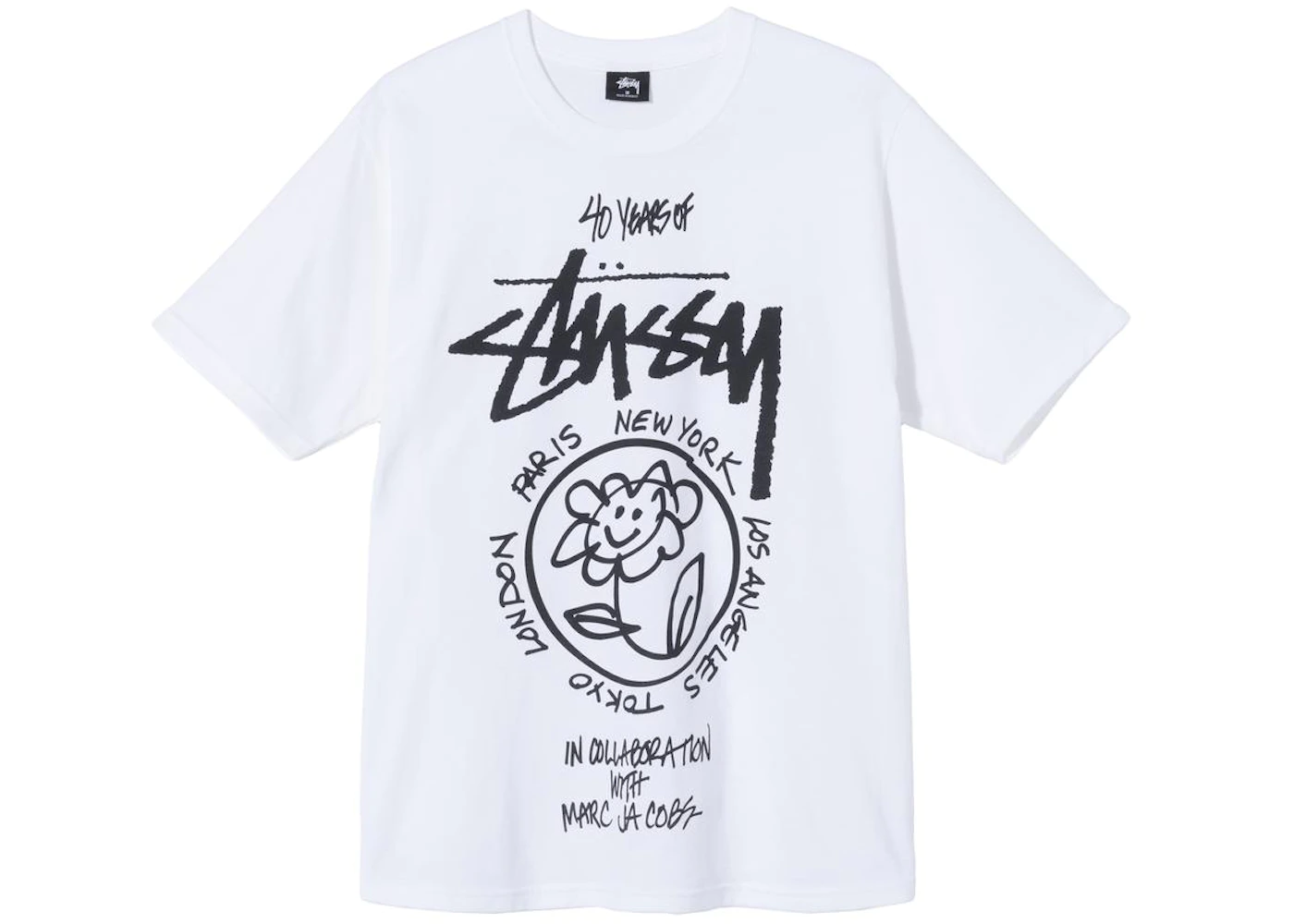 Stussy x Marc Jacobs World Tour Collection T Shirt White