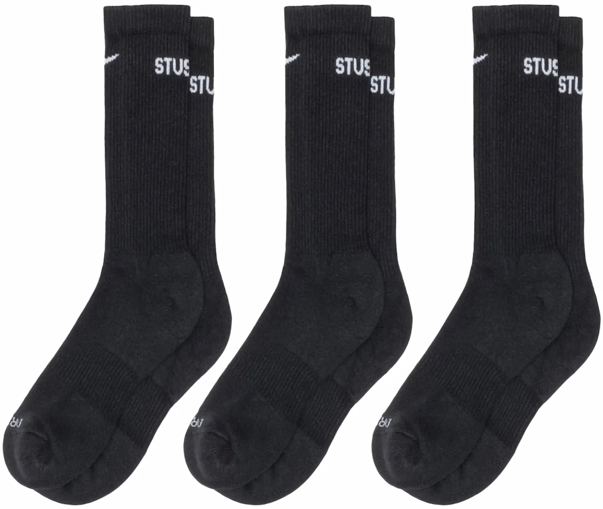 Stussy x Nike Dri-FIT Crew Socks (3 Pack) Black - FW23 - US