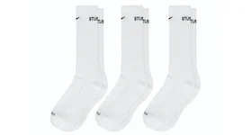 Stussy x Nike Dri-FIT Crew Socks (3 Pack) White
