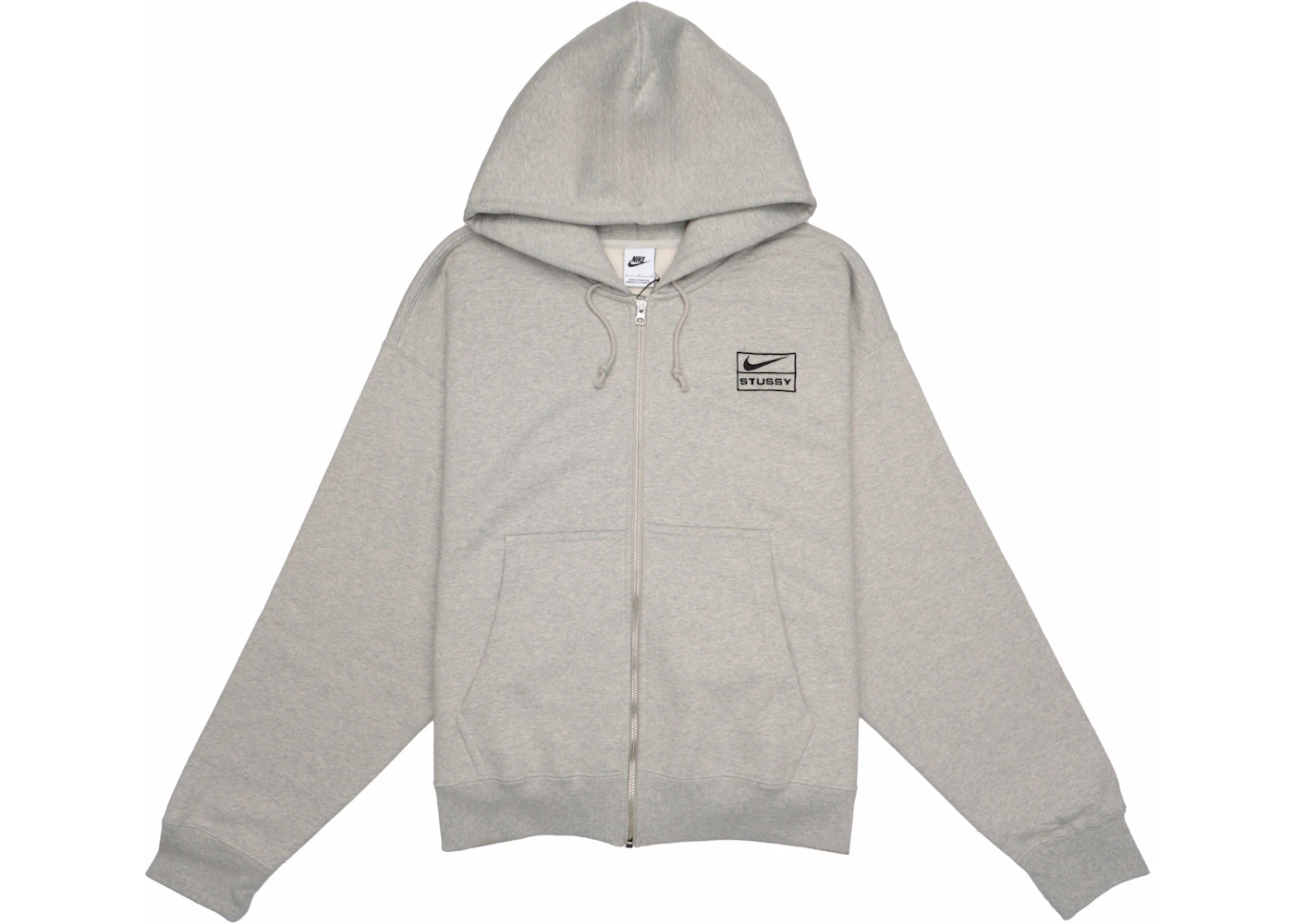 Zip Hoodie Felpa Stussy Bambino Felpa Stussy X Nike Zip Grigio