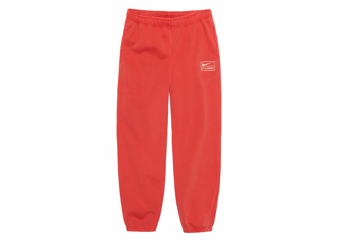 Pre-owned Stussy X Nike Pigment Dyed Fleece Sweatpants (asia Sizing) Habanero Red