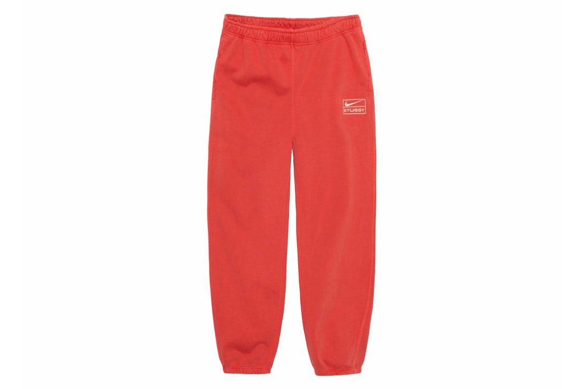 Pre-owned Stussy X Nike Pigment Dyed Fleece Sweatpants (asia Sizing) Habanero Red