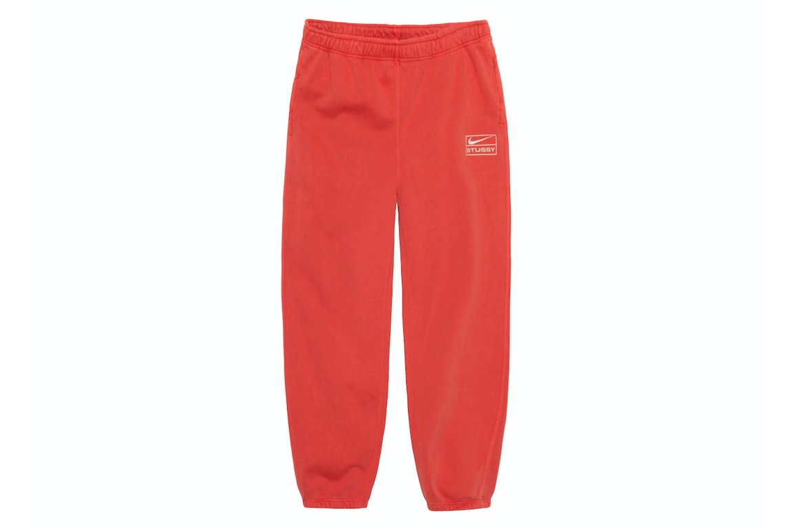 Pre-owned Stussy X Nike Pigment Dyed Fleece Pant Habanero Red