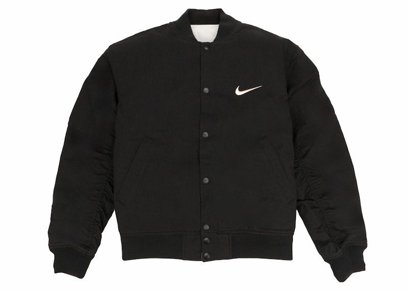 Stussy x Nike Reversible Varsity Jacket Black/Sail Men's - FW23 - US