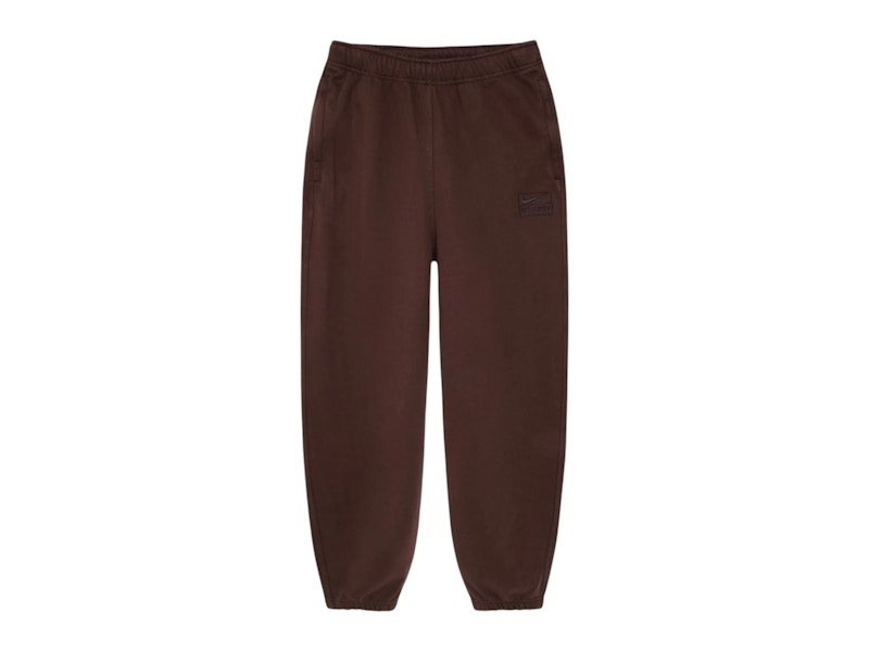 Stussy x Nike Fleece Pant Sサイズ ブラウン Stussy x Nike Stone Washed Fleece Pant (FW25) Dark Cinder