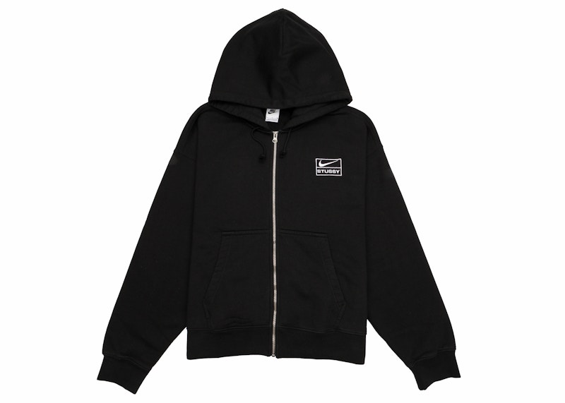 Stussy x Nike Stone Washed Fleece Zip Hoodie Black Men's - FW23 - US