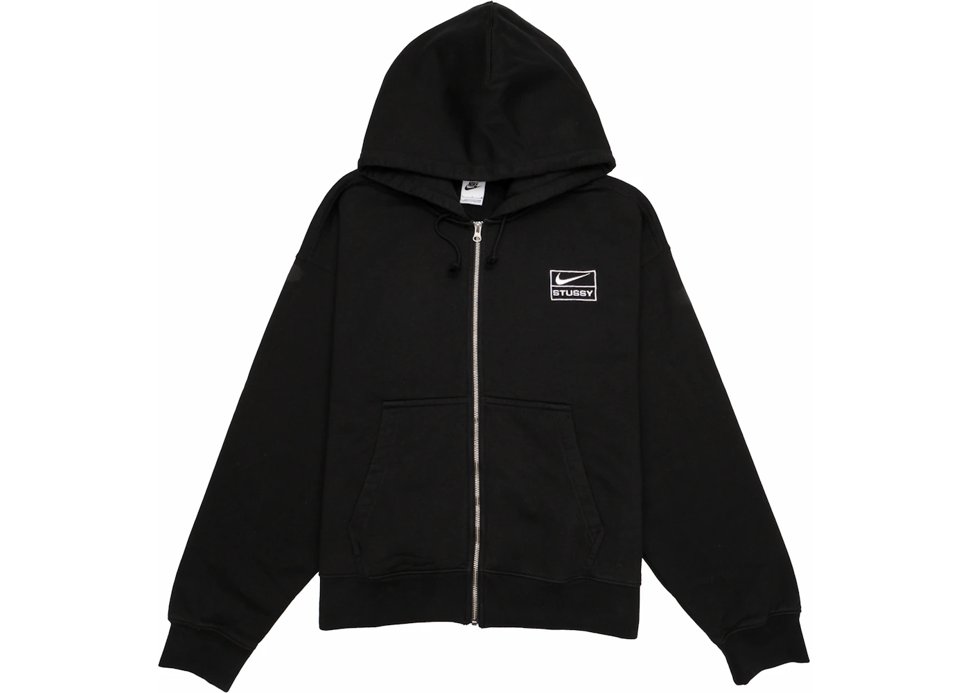 Stussy x Nike Stone Washed Fleece Zip Hoodie Black Men's FW23 US