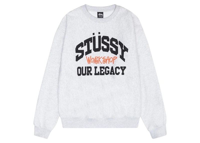 ★関税込★Stussy x Our Legacy Work Shop Collegiate Crew★ Stüssy x Our Legacy Ol Collegiate Crew Ash Heather Homme de