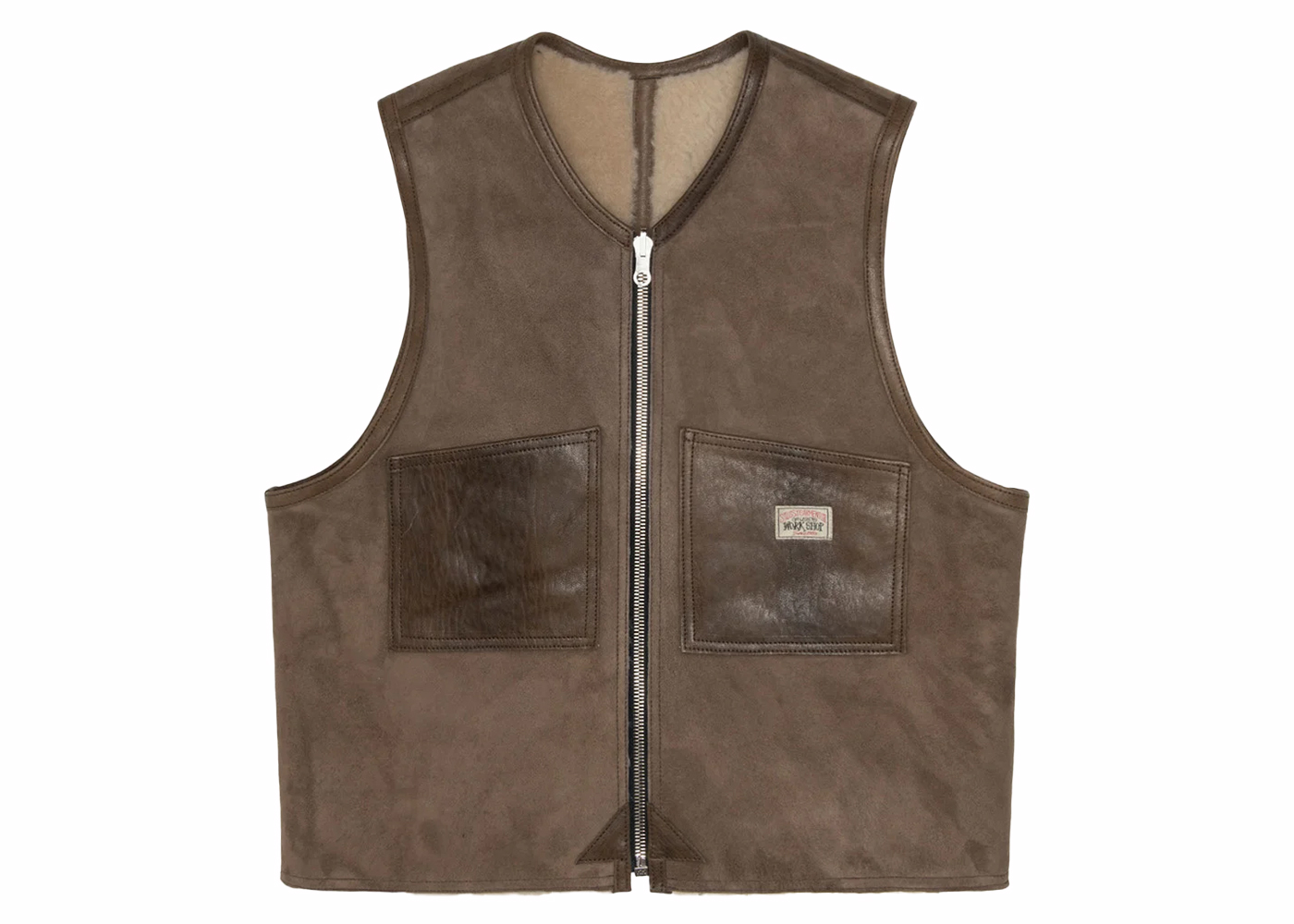 Stussy x Our Legacy Reversible Shearling Vest Off White Men's 