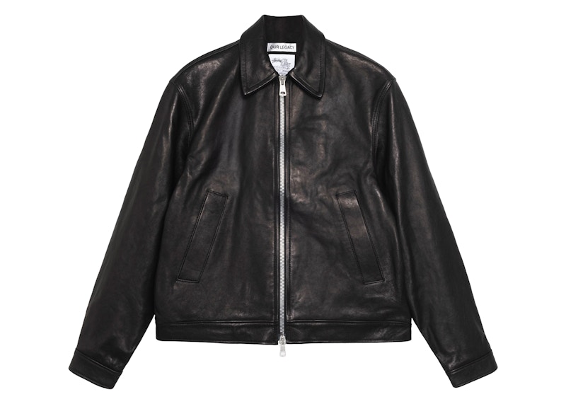 Stussy x Our Legacy Work Shop Blouson Leather Jacket Black メンズ - FW24 - JP