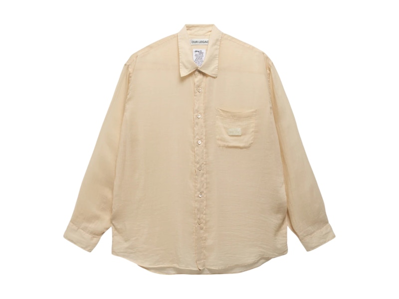 Stussy x Our Legacy Work Shop Shirt Sand Cotton Silk Men's - SS25 - US