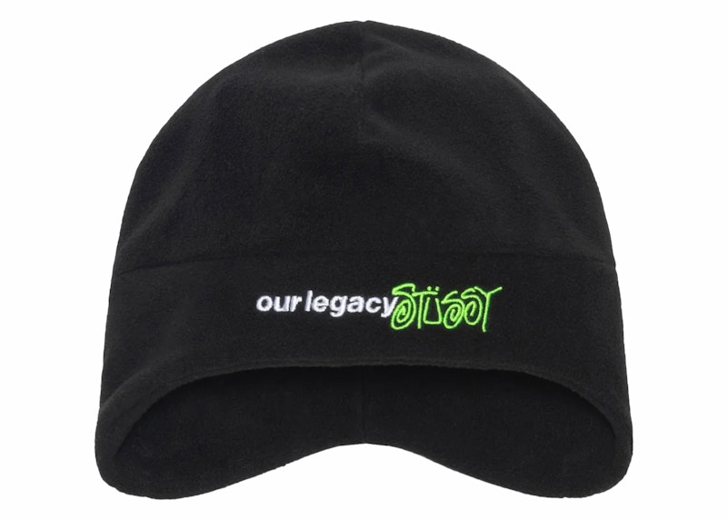 Stussy x Our Legacy Workshop Polar Fleece Beanie Black