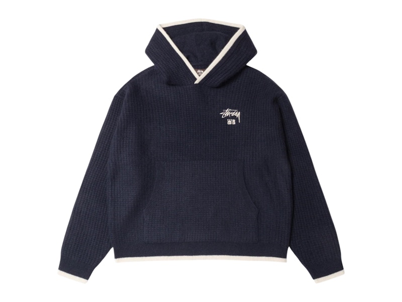 Pre-owned Stussy Men's  X Wales Bonner Cashmere Hoodie In Navy Blue