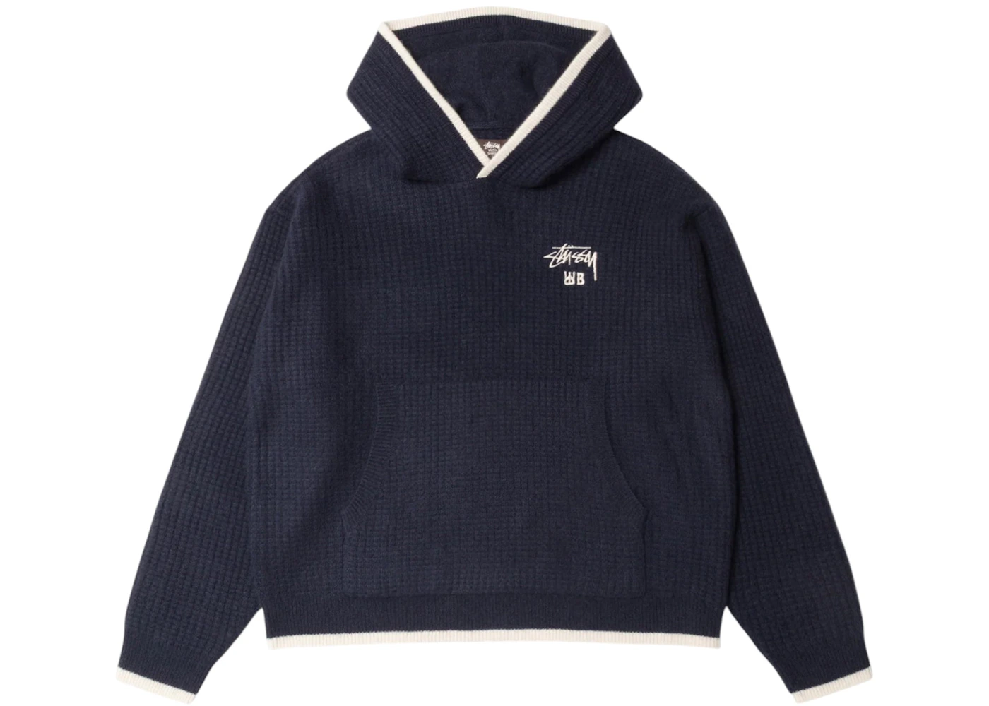 Felpa con cappuccio Stussy x Wales Bonner in cashmere Navy Uomo