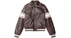 Stussy x Wales Bonner Leather Varsity Jacket Brown