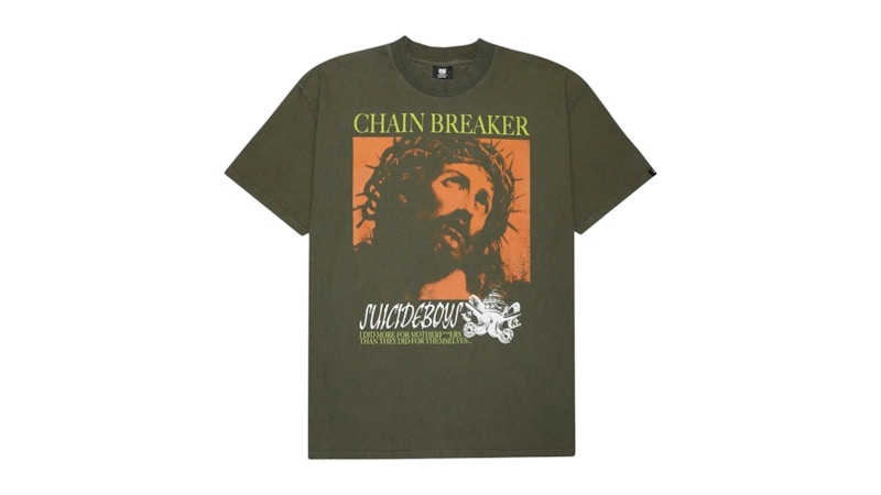 The.G.A 5×5 uicideboy$ G59 Records Chain Breaker Tee Grape Leaf Green