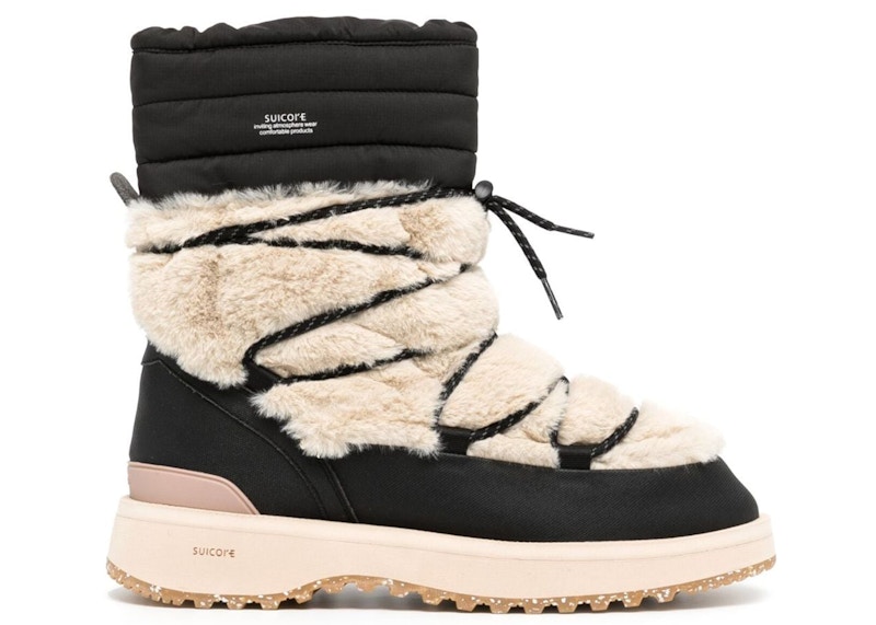 Suicoke Bower-ab-HI-Fur Boot Black Beige Men's - OG340ABHIFUR