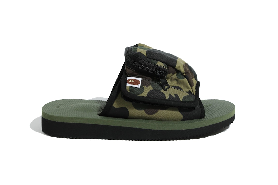 Pre-owned Suicoke Dao A Bathing Ape 1st Camo Olive In Green Camo/olive