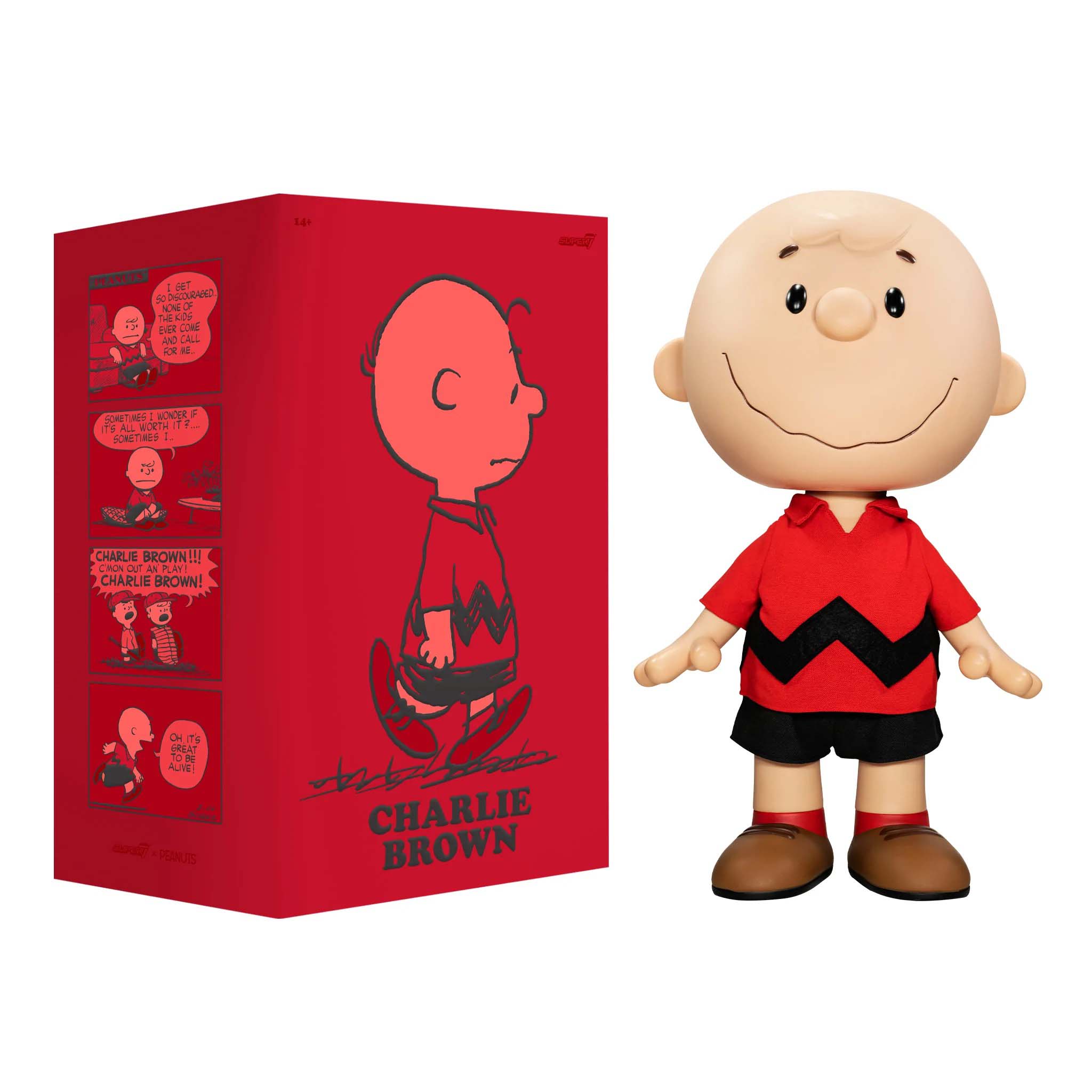 Super7 Peanuts Supersize Charlie Brown Action Figure Red - JP