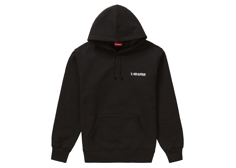 Supreme 1-800 Hooded Sweatshirt Black XL | www.studiostratton.com