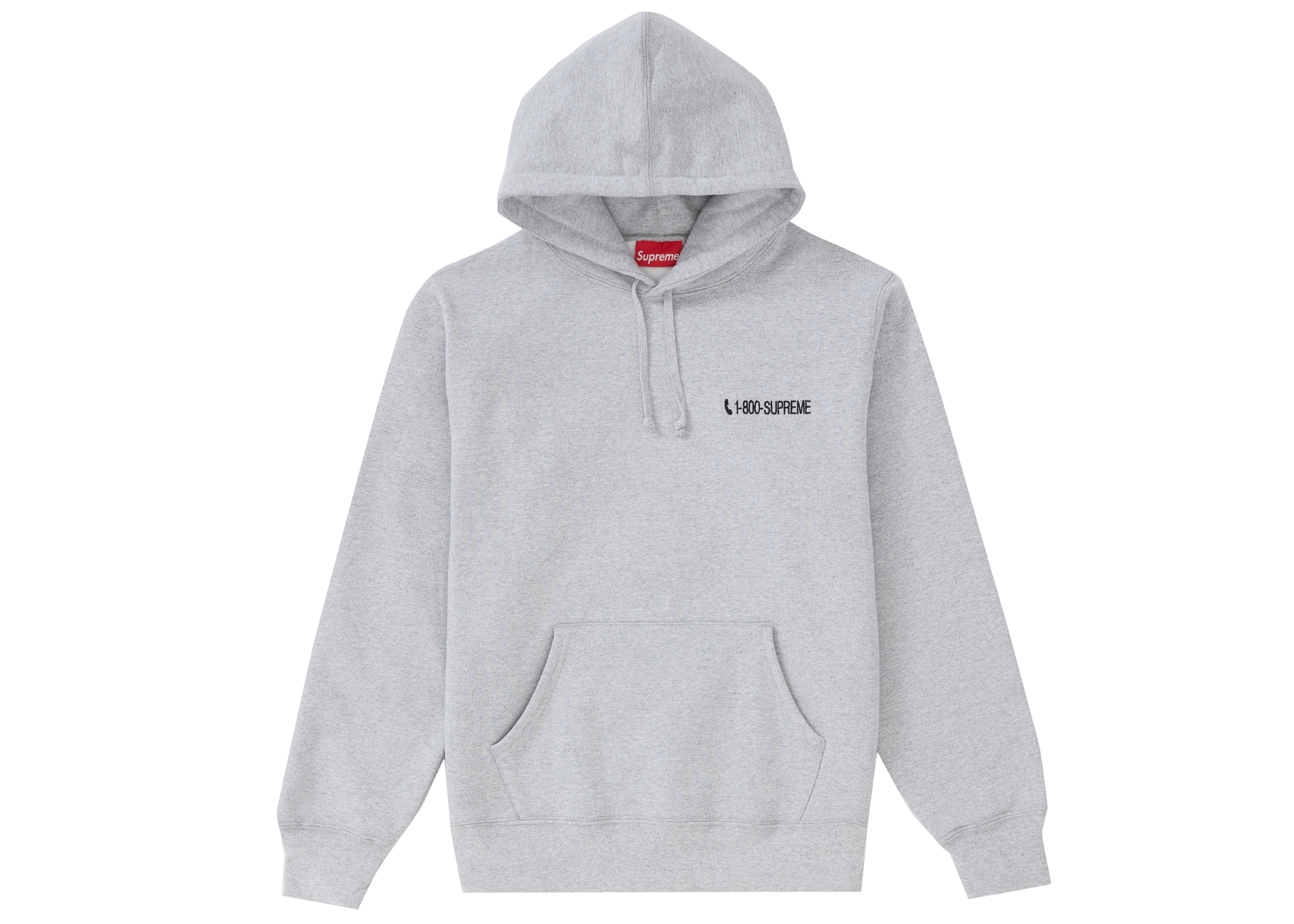 Supreme 1-800 Hooded Sweatshirt Heather Grey メンズ - FW19 - JP