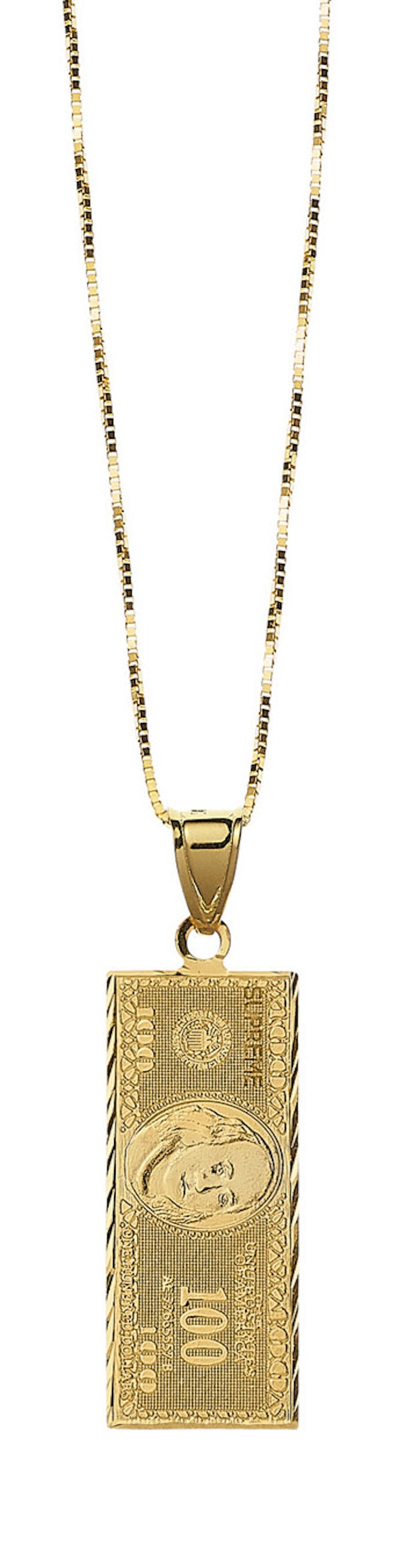 SUPREME  17AW100DollarBillGold Pendantアクセサリー