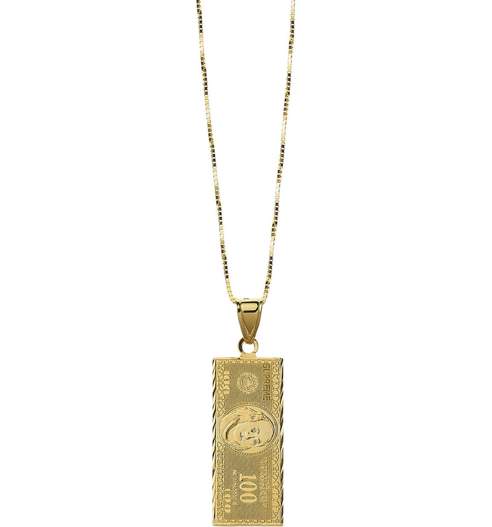 Supreme gold bar pendant Clearance