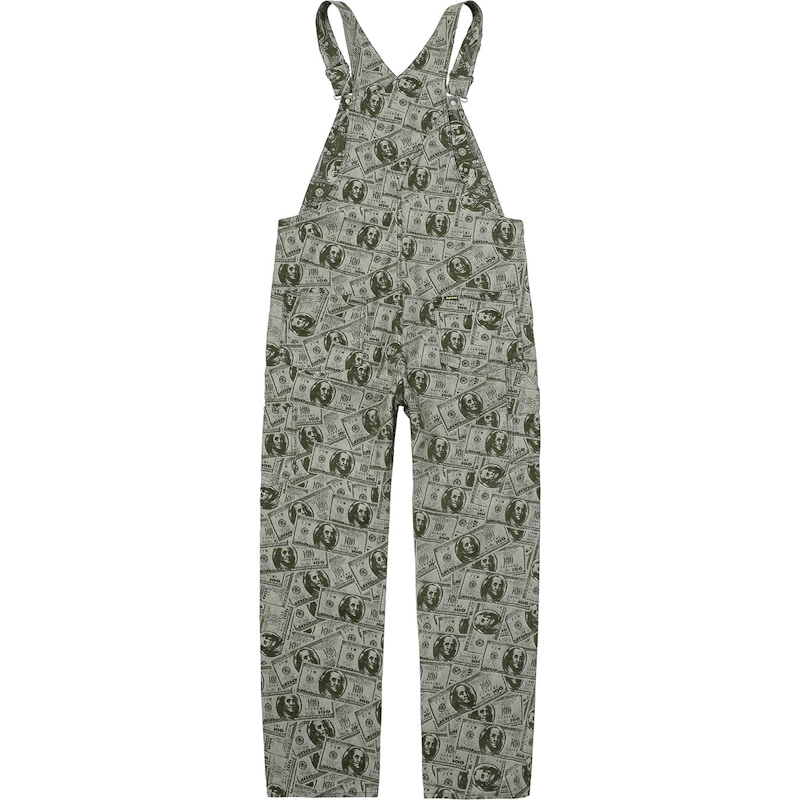 Supreme 100 Dollar Bill Overalls Green