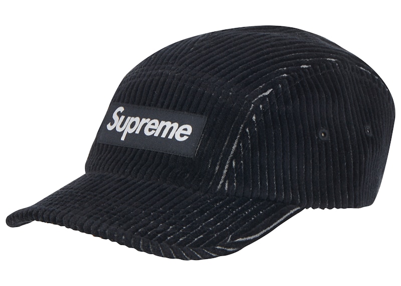 Supreme 2-Tone Corduroy Camp Cap Black