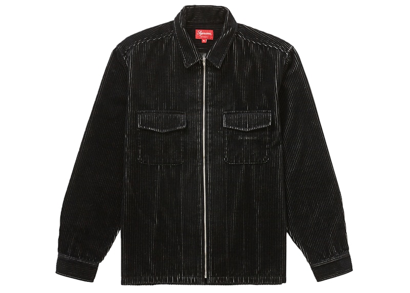 Supreme 2-Tone Corduroy Zip Up Shirt Black Men's - SS23 - US