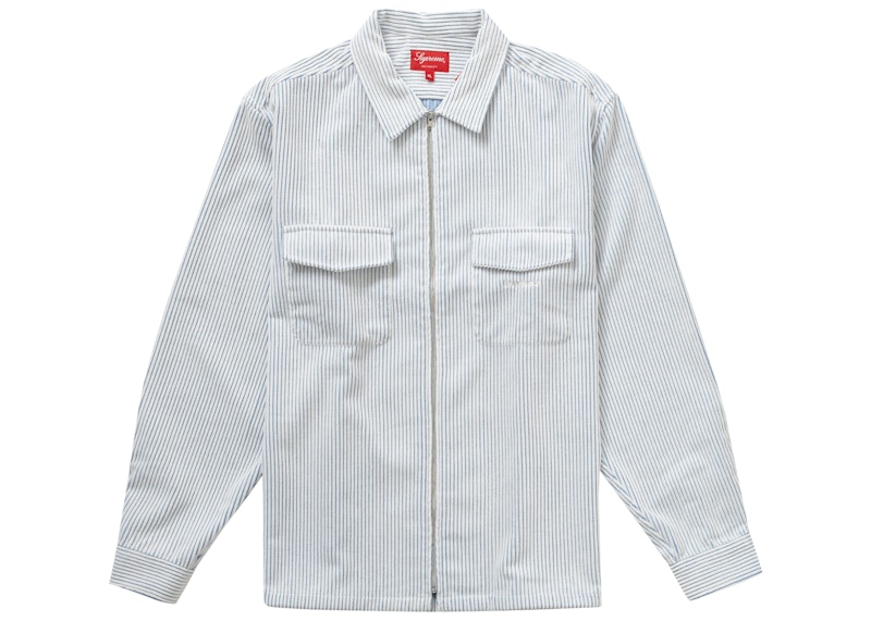 Supreme 2-Tone Corduroy Zip Up Shirt White - SS23 Men's - US