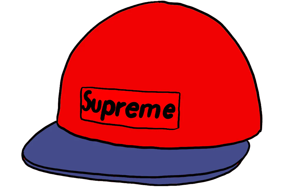 Supreme 2-Tone Denim Camp Cap Red
