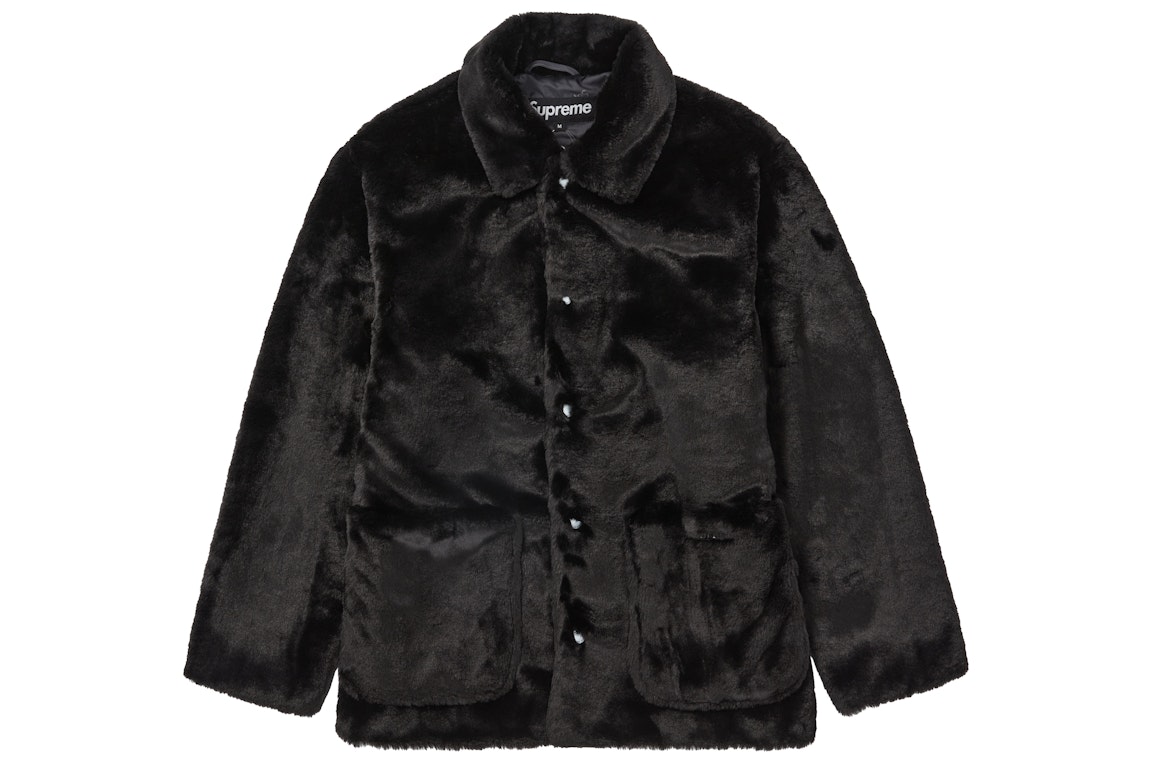 Pre-owned Supreme 2-tone Faux Fur Shop Coat Black