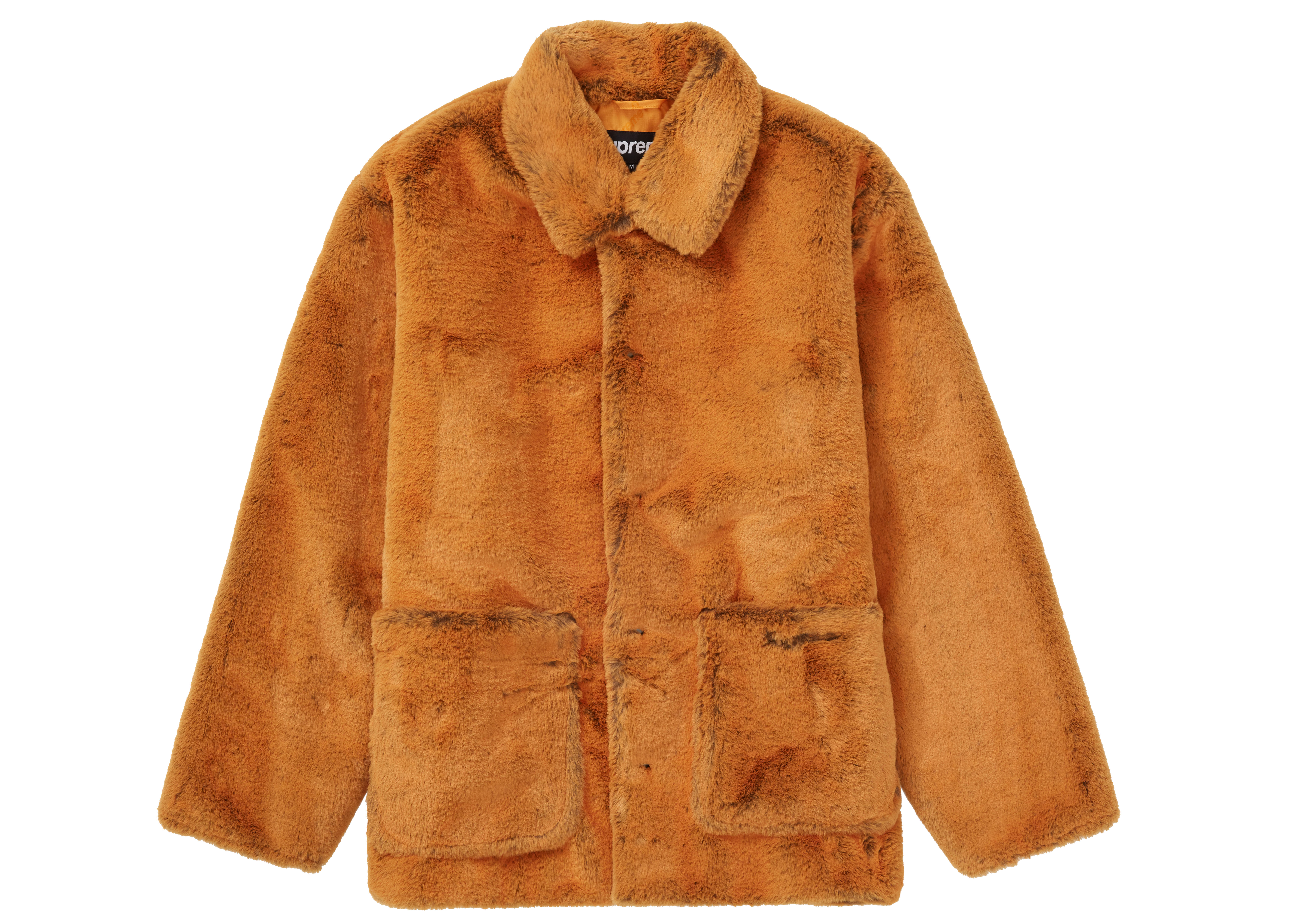 Supreme 2-Tone Faux Fur Shop Coat Orange