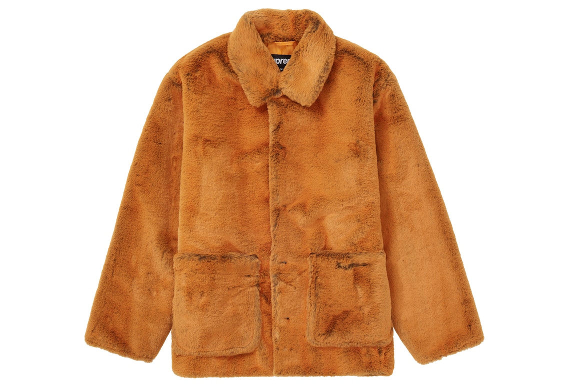 Pre-owned Supreme 2-tone Faux Fur Shop Coat Orange
